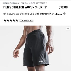 NWOT nobull men’s large stretch woven short 9”.